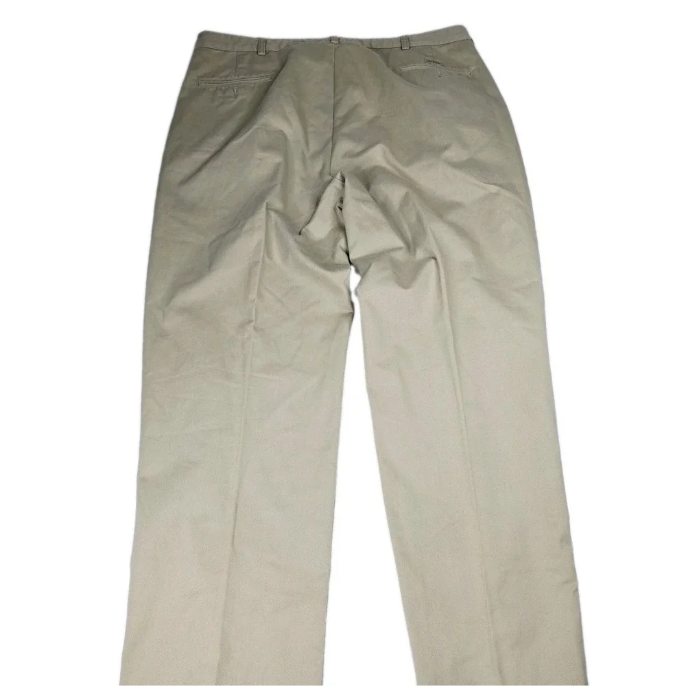 Polo Ralph Lauren Pants Mens 42x34 Khaki Tan Pleated Chino Trousers Cotton 42